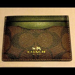 Coach card case brown/black